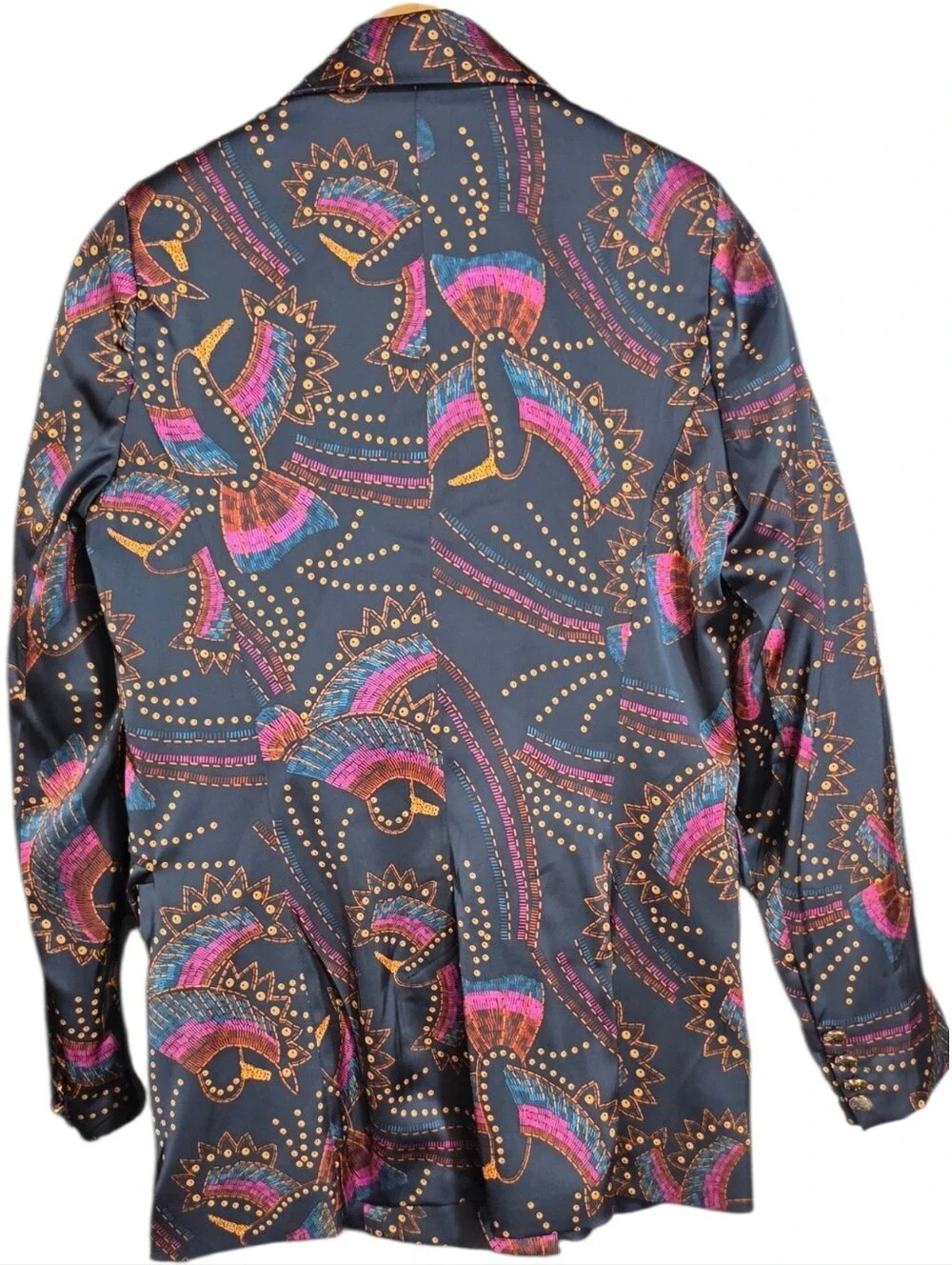 House of Harlow 1960 Black Paisley Printed Blazer - Picture 6 of 10